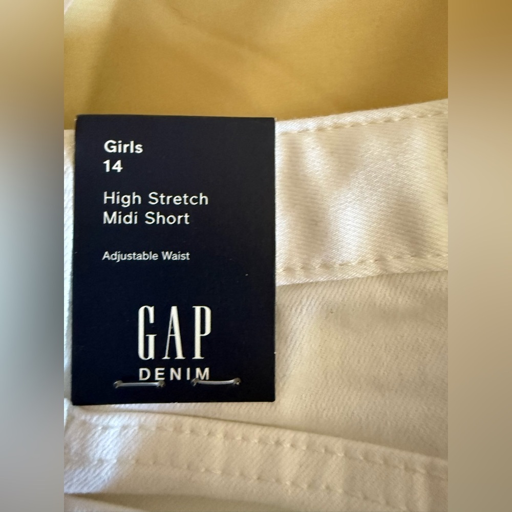 GAP White Shorts High Stretch Midi Shorts Size 14 - Picture 5 of 5